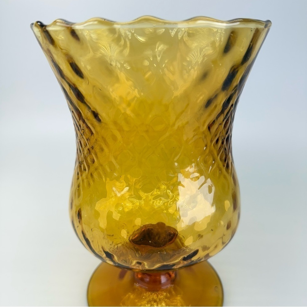 Vintage Empoli Amber Optic Glass Vase - Picture 4 of 9